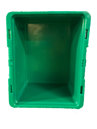 Used HPJ Industries  15" x 12" x 8" Green Hand Tote Smooth Bottom