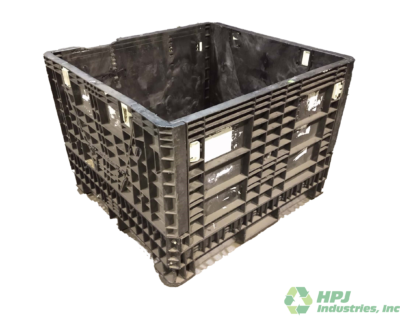 Reconditioned HPJ Industries 45" x 48" x 34" All Black 45" Side Bulk Container - 2 Drop Doors