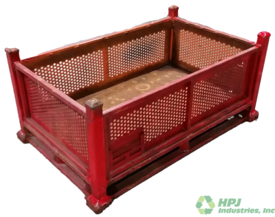 Used HPJ Industries  50" x 32" x 22" Perforated Steel Tub No Drop Door