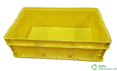 Used HPJ Industries  24" x 15" x 7" Yellow Hand Tote Smooth Bottom