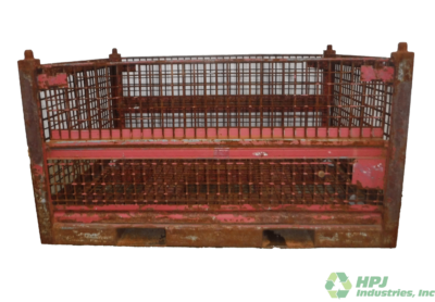 Used HPJ Industries 69" x 54" x 36" Wire Basket 69" Side - 2 Drop Doors