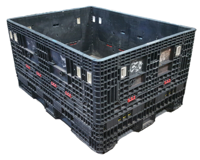 Reconditioned Orbis 65" x 48" x 34" All Black Bulk Container - 4 Drop Doors