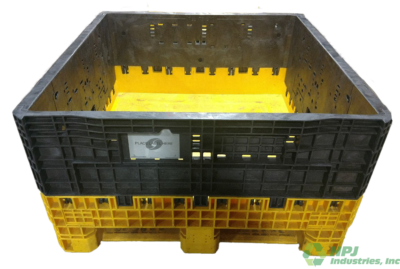 Reconditioned HPJ Industries 45" x 48" x 25" Yellow Base Black Wall Bulk Container