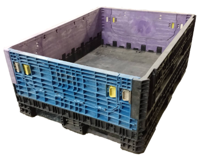 Reconditioned HPJ Industries 64" x 48" x 25" Mixed Color All Good Runner 48" Side Bulk Container - 2 Drop Doors