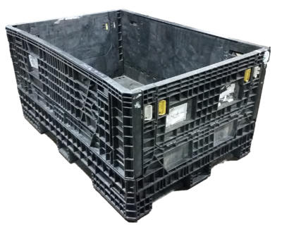 Reconditioned HPJ Industries 70" x 48" x 34" All Black Bulk Container - 2 Drop Doors