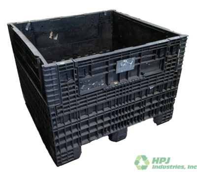 Reconditioned HPJ Industries 45" x 48" x 35" All Black Storage Bottom Bulk Container
