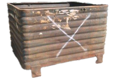 Used HPJ Industries 42" x 35" x 28" Corrugated Steel Tubs No Drop Doors
