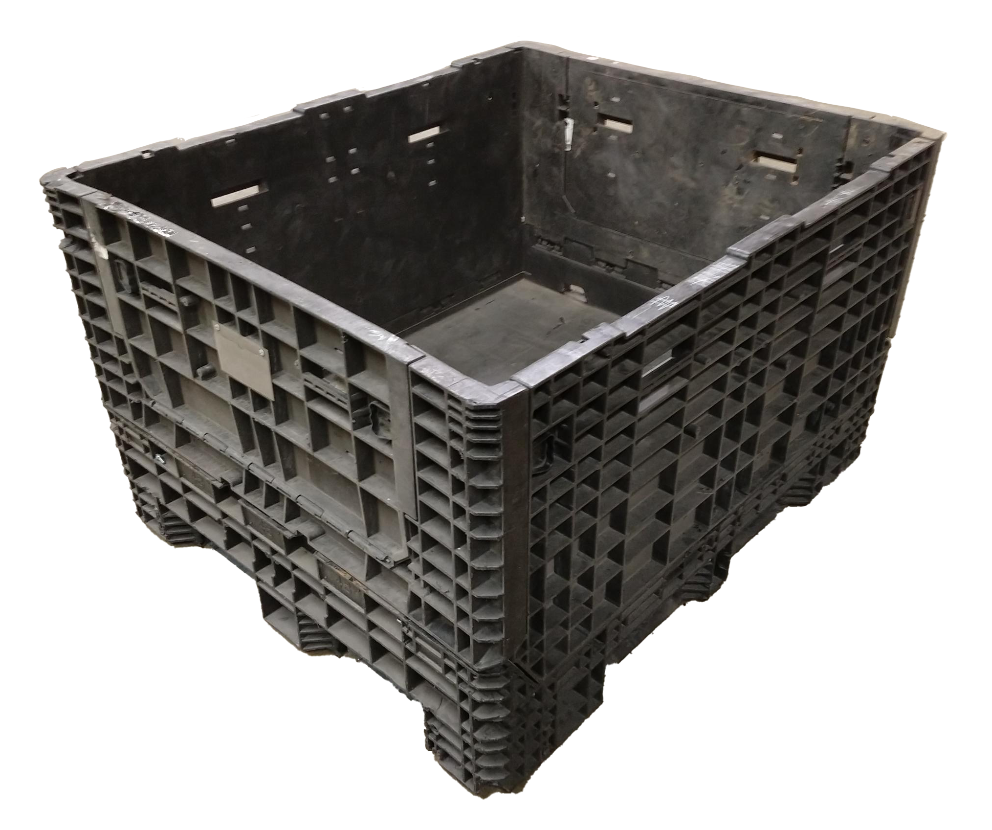 Reconditioned HPJ Industries 57" x 48" x 34" All Black 48" Side Bulk Container - 2 Drop Doors - Image 2