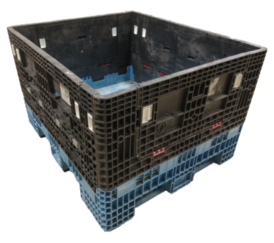 Reconditioned HPJ Industries 56" x 48" x 34" Mixed Color Bulk Container - 4 Drop Doors