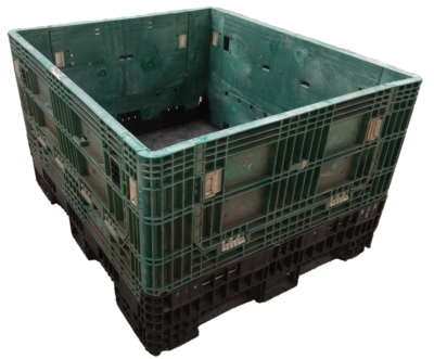 Reconditioned HPJ Industries 56" x 48" x 34" Mixed Color 48" Side Bulk Container - 2 Drop Doors