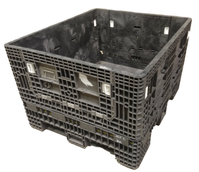 Reconditioned HPJ Industries 56" x 48" x 34" All Black 48" Side Bulk Container - 2 Drop Doors