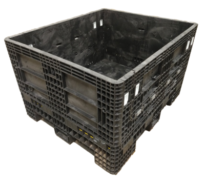 Reconditioned HPJ Industries 56" x 48" x 34" All Black 56" Side Bulk Container - 2 Drop Doors