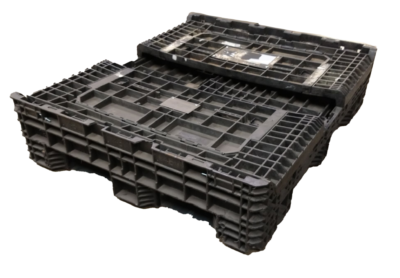 Reconditioned HPJ Industries 57" x 48" x 34" All Black 48" Side Bulk Container - 2 Drop Doors