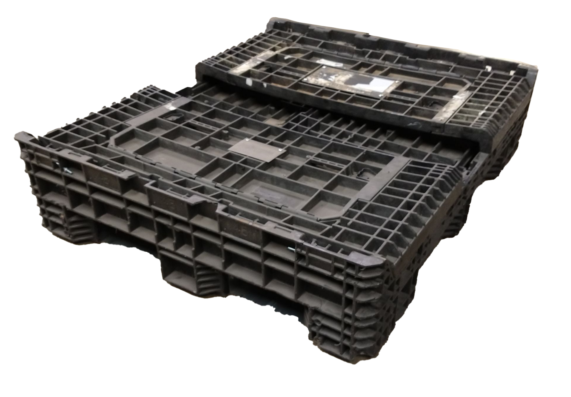 Reconditioned HPJ Industries 57" x 48" x 34" All Black 48" Side Bulk Container - 2 Drop Doors