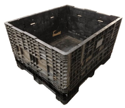 Reconditioned HPJ Industries 57" x 48" x 34" All Black 57" Side Bulk Container - 2 Drop Doors