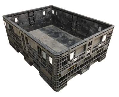 Lightly Used Orbis 64" x 48" x 25" All Black 48" Drop Bulk Container - 2 Drop Doors