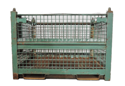 Used HPJ Industries 54" x 44" x 39.5" Wire Basket  54" Side Solid Fork Pockets - 1 Drop Door
