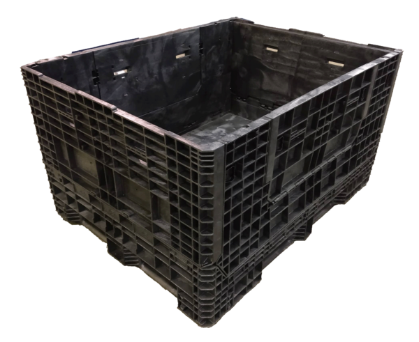 New Buckhorn 62" x 48" x 34" All Black 62" Side Bulk Container - 2 Drop Doors