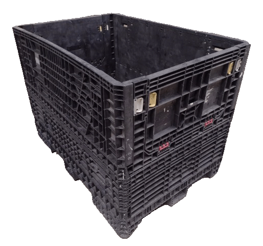 70" x 48" x 50" Reconditioned Ropak All Black All Good Runner Bulk Container - 2 Doors, 48" Side