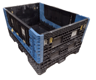 Reconditioned HPJ Industries 70" x 48" x 34" Mixed Color All Good Runner Bulk Container - 4 Drop Doors