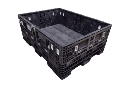 Reconditioned HPJ Industries 64" x 48" x 25" All Black All Good Runner Bulk Container - 4 Drop Doors