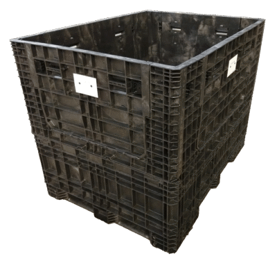 Lightly Used Buckhorn 64" x 48" x 50" All Black  Door Bulk Container - 4 Drop Doors