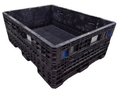 Reconditioned HPJ Industries 64" x 48" x 25" All Black All Good Runner 48" Side Bulk Container - 2 Drop Doors