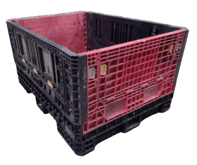 Reconditioned HPJ Industries 64" x 48" x 34" Mixed Color All Good Runner Bulk Container - 4 Drop Doors