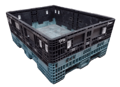 Reconditioned HPJ Industries 64" x 48" x 25" Mixed Color All Good Runner Bulk Container - 4 Drop Doors