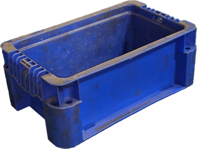 Used HPJ Industries  12" x 7" x 5" Blue Hand Tote Smooth Bottom