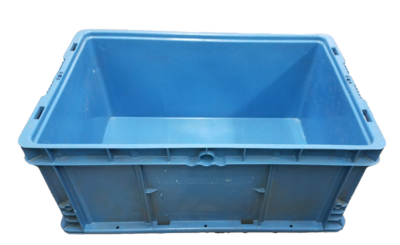 Used HPJ Industries  24" x 15" x 11" Blue Hand Tote Reinforced Bottom