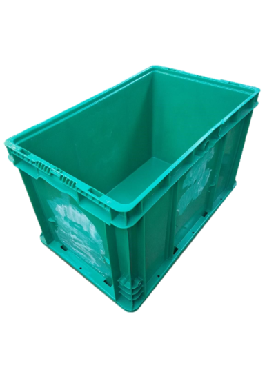 Used HPJ Industries  24" x 15" x 14" Green Hand Tote Smooth Bottom