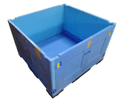 Reconditioned HPJ Industries 44.5" x 46.5" x 30" All Blue Collapsible Container