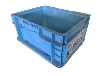 Used HPJ Industries  15" x 12" x 7" Blue Hand Tote Reinforced Bottom