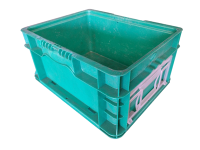 Used HPJ Industries  15" x 12" x 7" Green Hand Tote Reinforced Bottom