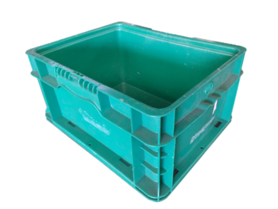 Used HPJ Industries  15" x 12" x 7" Green Hand Tote Smooth Bottom