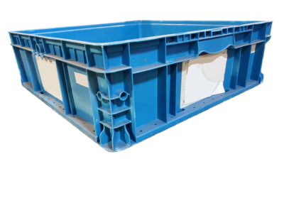 Used HPJ Industries  24" x 22" x 7" Blue Hand Tote Reinforced Bottom