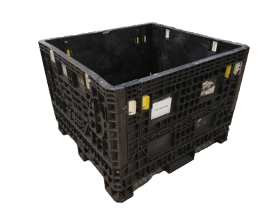 Reconditioned HPJ Industries 45" x 48" x 34" All Black Bulk Container - 4 Drop Doors