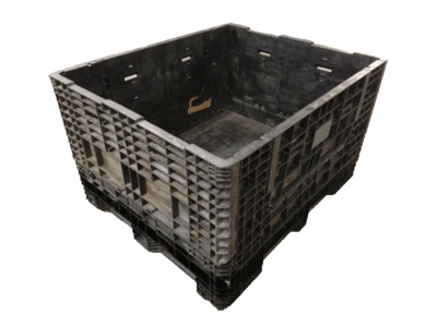 Reconditioned HPJ Industries 57" x 48" x 34" All Black All Good Runner 57" Side Bulk Container - 2 Drop Doors