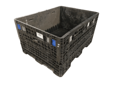 Reconditioned HPJ Industries 62" x 48" x 34" All Black 48" Side Bulk Container - 2 Drop Doors