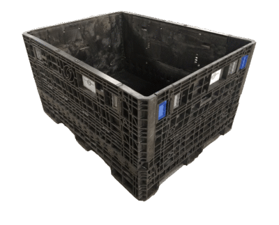 Reconditioned HPJ Industries 62" x 48" x 34" All Black Bulk Container - 4 Drop Doors