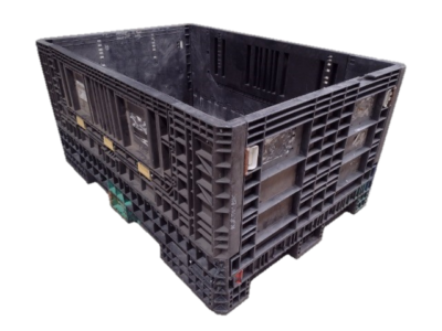 Reconditioned HPJ Industries 70" x 48" x 34" All Black All Good Runner 70" Side Bulk Container - 2 Drop Doors