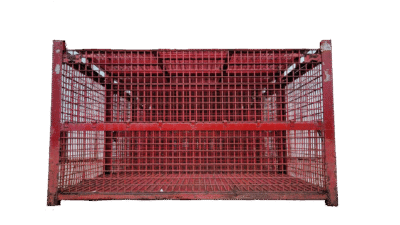 Used HPJ Industries 84" x 54" x 51" Wire Basket  84" Side - 1 Drop Door