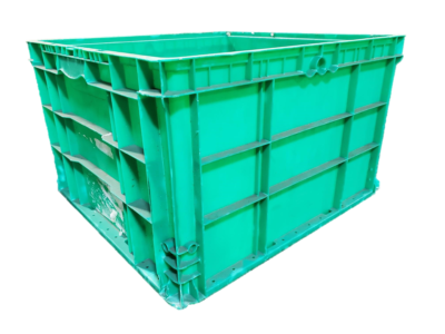Used HPJ Industries  24" x 22" x 14" Green Hand Tote Smooth Bottom
