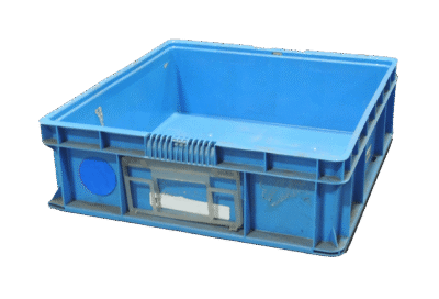 Used HPJ Industries  24" x 22" x 7" Blue Hand Tote Smooth Bottom
