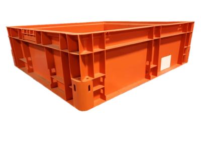 Used HPJ Industries  24" x 22" x 7" Orange Hand Tote Smooth Bottom