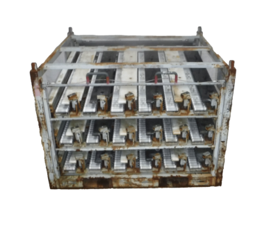 Used HPJ Industries 48" x 45" x 34" Steel Rack 3 Lift Trays Opening on 48" Side
