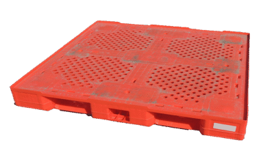Used HPJ Industries  45" x 48" x 5" Orange Journey Style Pallet