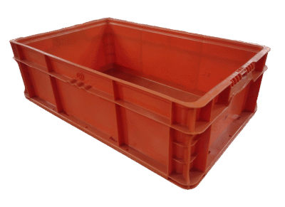 Used HPJ Industries  24" x 15" x 7" Orange Hand Tote Smooth Bottom