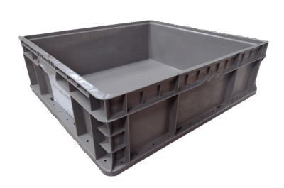 New Monoflo 24" x 22" x 7" Gray Hand Tote Smooth Bottom with Free White Labels